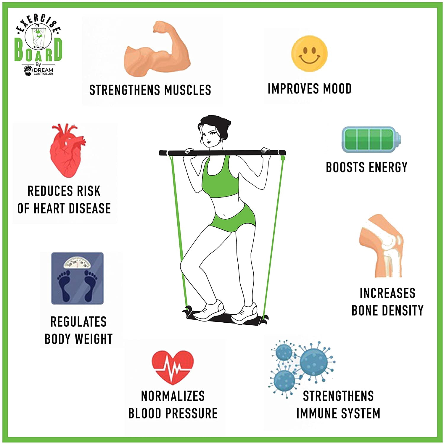Dreamcontroller Pilates Bar Kit with Resistance Band & Workout Board Exercise & Yoga Fitness