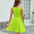 thumbnail image 6 of Bitter Lime Neon Green Yellow Solid Color Dress Summer Street Style Dresses Female Sleeveless Printed Sundress, 6 of 7