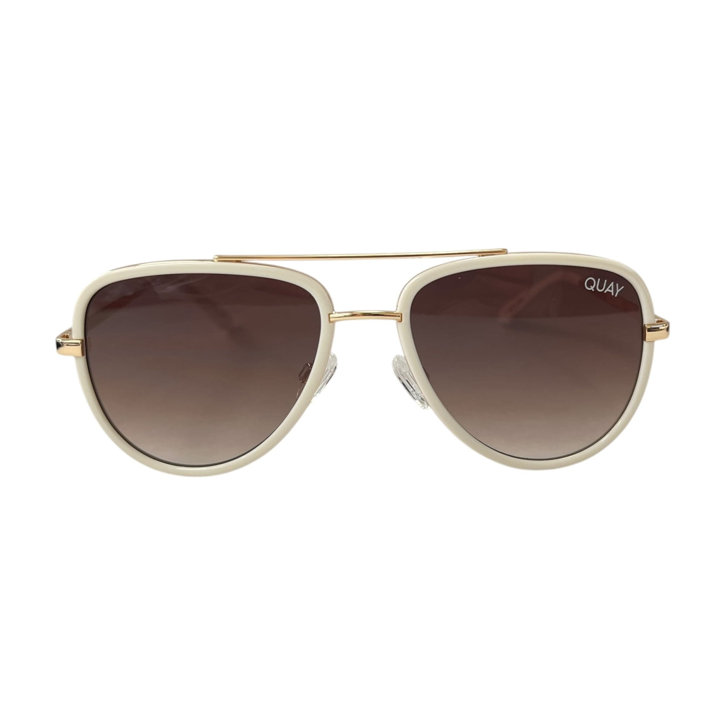 新品✨ Quay Australia ブラウン Stop &amp; Stare QUAY AUSTRALIA Stop and Stare Twist Gold/Navy/Peach Mirror One