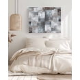 thumbnail image 3 of Gray Geometric Wall Art for Living Room, Canvas Picture Wall Decor for Bathroom Bedroom, Modern Abstract Art Block Painting Artwork for Office Kitchen Hallway Dining Room Home Decorations 12"x16", 3 of 8