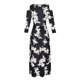 thumbnail image 4 of Vestido largo casual con cuello redondo para mujer Vestido de manga larga sin tirantes con estampado de moda Pompotops hdfakjf96, 4 of 4
