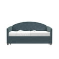 Queer Eye Liam Upholstered Daybed and Trundle, Twin/Twin, Navy Blue
