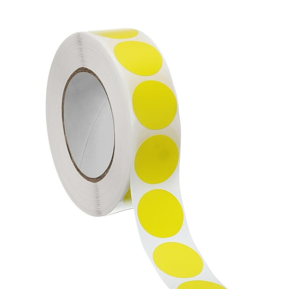 1000pcs Yellow Round Stickers Roll 0.75 Inch Self-Adhesive Coding Label