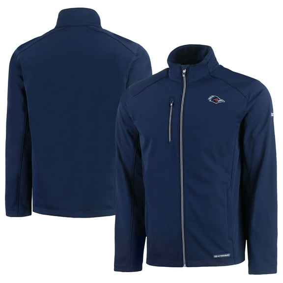 Men's Cutter & Buck  Navy UTSA Roadrunners  Evoke Eco Softshell Recycled Full-Zip Jacket