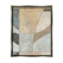 Neutral Tones Curved Shapes Abstract Painting Luster Gray Framed Art Print Wall Art
