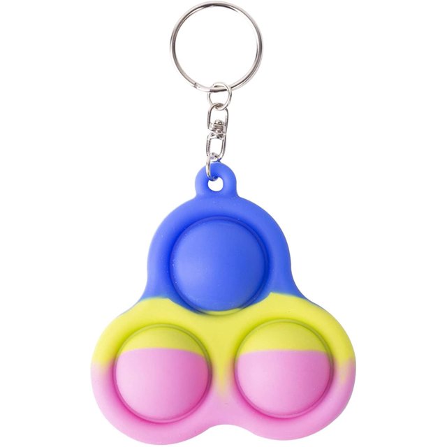 2021 New Fidget Dimple Toy Keychain Pendent, Silicone Bubbles Flipping Board Toy, Stress Relief Simple Sensory Dimple Toy for Concentration Training, Hand Exercise Educational Toy for Kid Adult (#39)