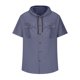 thumbnail image 4 of pstuiky camiseta de hombre, Blusa informal de manga corta con capucha, botones y bolsillo con cordón de color sólido para hombre. camisas casuales para hombre s, 4 of 6