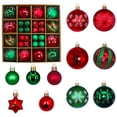 thumbnail image 2 of 12-Pack Mixed Size Shatterproof Christmas Ball Ornaments, 1.18 & 2.36 Inch Multicolor Plastic Hanging Balls for Tree & Home Decor,A, 2 of 6