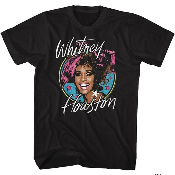 Whitney Houston Whitney Stars Black Adult T-Shirt