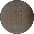 thumbnail image 1 of Ahgly Company Machine Washable Indoor Round Oriental Turquoise Blue Industrial Area Rugs, 7' Round, 1 of 4
