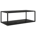 thumbnail image 1 of vidaXL Coffee Table Black 100x50x35 cm Tempered Glass, 1 of 4