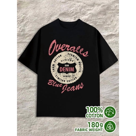 Greenink Blue Denim Tee mens 180G Cotton black Funny Unisex Shirt Printed tshirts Trendy Unisex Shirt Graphic tshirts Fashion Unisex Shirt Graphic Tee tshirts