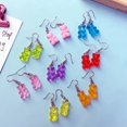 thumbnail image 3 of (1 Par De aretes con colgante De oso De dibujos animados) (pendientes De boda para mujer) (pendientes largos Elegantes, 3 of 4