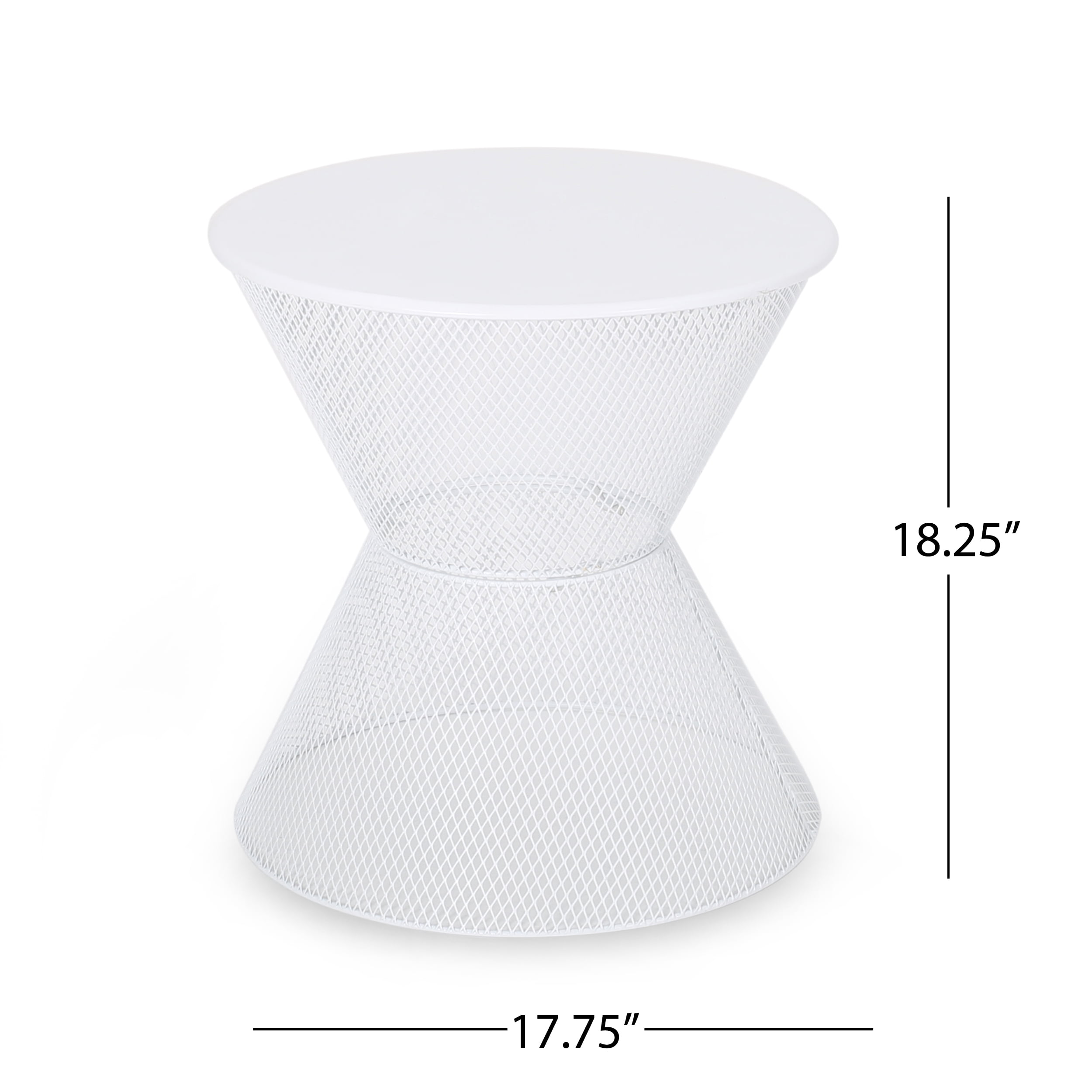 Saralee Outdoor Modern Iron Side Table, Matte White