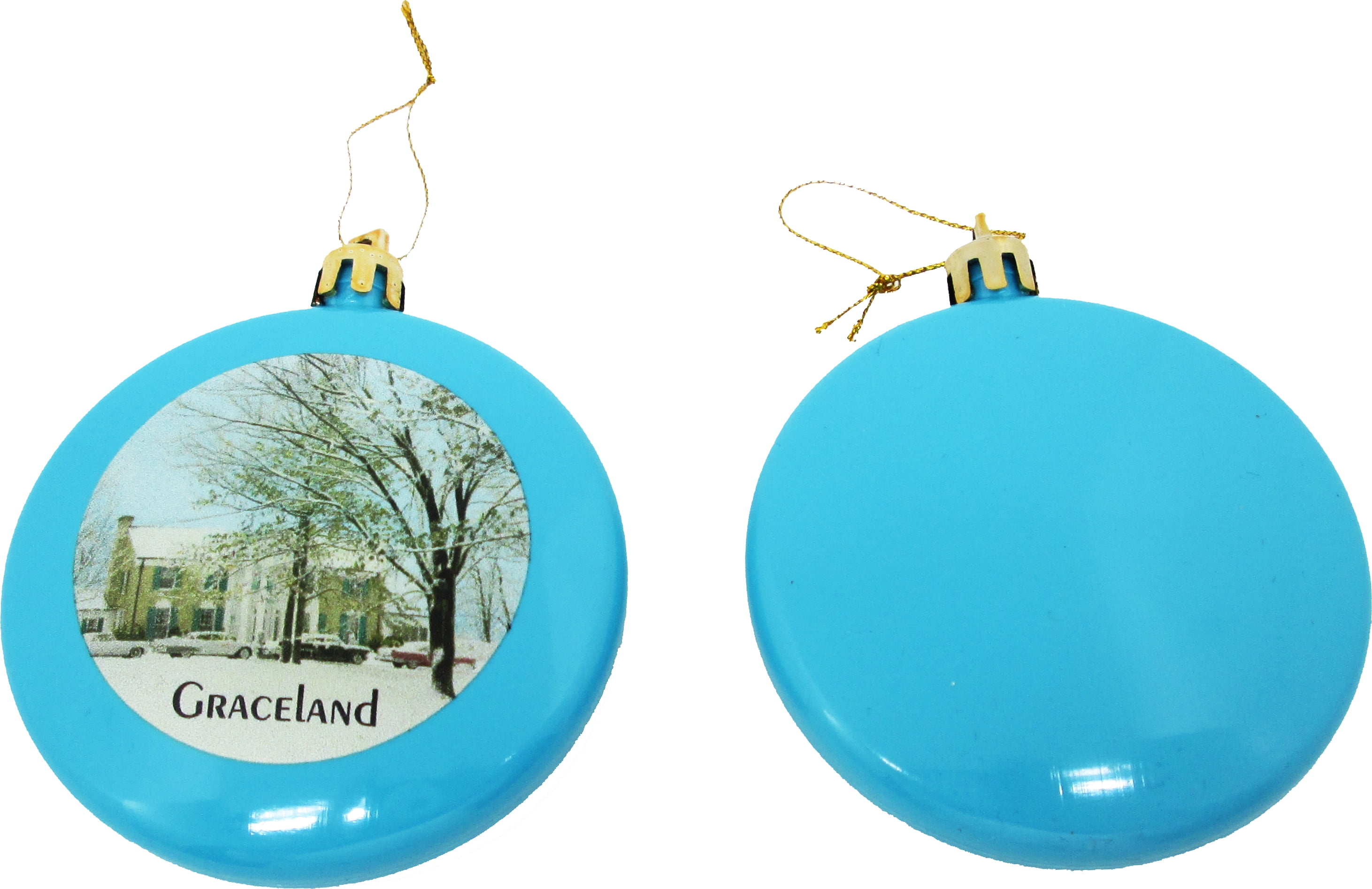 Elvis Presley Graceland Winter Scene Christmas Ornament [Pack of 2