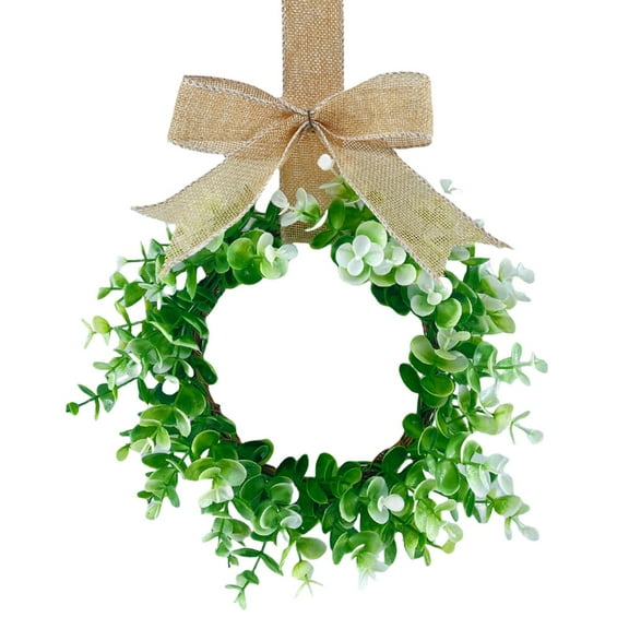 Artificial Wreath with Artificial Eucalyptus, Christmas Home Decor, Hand Sewn Christmas Wreath, Christmas Decorative Door Hanger Greenery Wreath for Home Wall Farmhouse Style Decoration