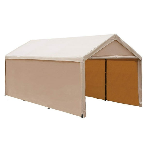 Abba Patio 10 x 20Ft Heavy Duty Beige Carport, Car Canopy Versatile Shelter with Sidewalls
