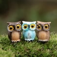 thumbnail image 2 of TEHAUX Statue de Hibou pour Décoration Intérieure 3 Pcs Mini Résine 0.8x0.8x0.8in, 2 of 8