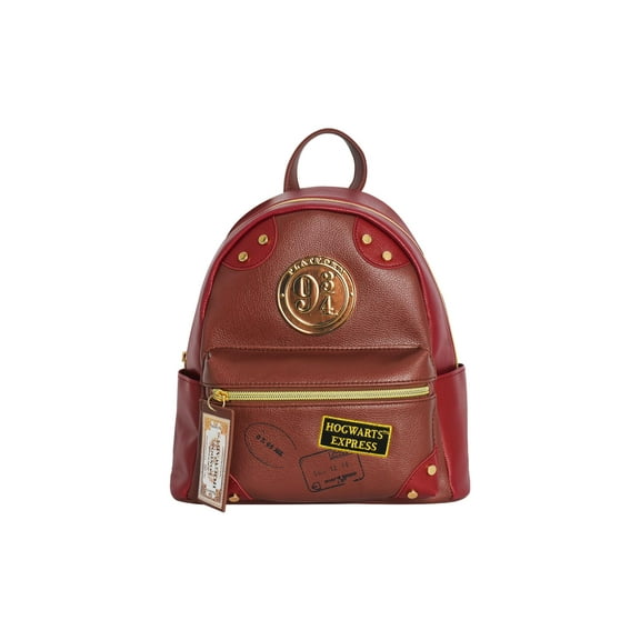 Harry Potter Mini Backpack, Hogwarts Express Platform 9-3/4 Small Travel Bag for Men and Women, Burgundy, 9 Inch