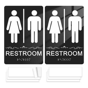 Men and Women Restroom Signs Pictogram Acrylic Self Adhesive Back ...