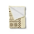 thumbnail image 2 of Brown and Beige Soft Flannel Fleece Throw Blanket, Traditional Composition with Squares and Triangles Monochrome, Cozy Plush for Indoor and Outdoor Use, 70" x 90", Brown and Beige, by Ambesonne, 2 of 5