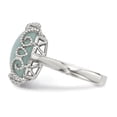 thumbnail image 3 of Sterling Silver Created Amazonite Polished And Textured Ring (Size 8) Made In India qr6755-8, 3 of 4