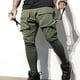 thumbnail image 4 of Pantalones largos para hombre, de color liso, con bolsillo y cordón, informales, juveniles, versátiles, deportivos, de gran tamaño., 4 of 6