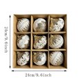 thumbnail image 2 of QISIWOLE 9 Piece Assorted Christmas Bauble Box Set, Yellow & White Special Shape Ornaments, 3.15 x 3.15 in Plastic Baubles, for Christmas Tree and Holiday Decor, 2 of 6