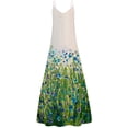 thumbnail image 4 of Summer Savings Clearance! Enjoytime Sundresses for Women 2024 Fashion V-Neck Boho Floral Print Long Dress Sleeveless Spaghetti Strap Loose Slip Dresses for Women, 4 of 4