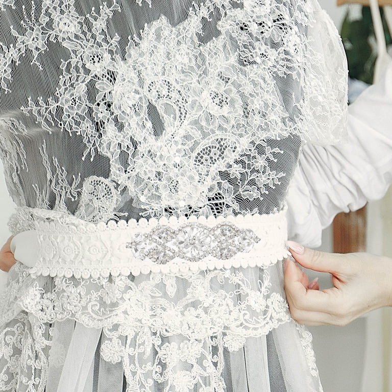 Wedding Dress sash (sew-on) NEW! Sew On Pearl Belt – JazzyAndGlitzy main image 4