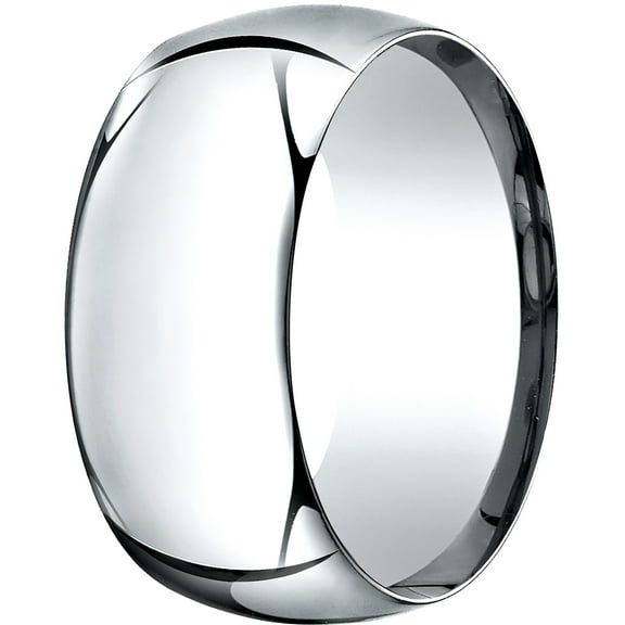 Womens 14K White Gold, 10.0mm High Dome Heavy Comfort-Fit Wedding Band (sz 4.5)