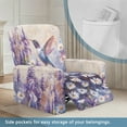 thumbnail image 2 of SCRAWLGOD Daisy Lavender Hummingbird Violet Recliner Slipcovers 4-Pieces Lazyboy Recliner Cover Couch Chair Covers Reclining Covers with Pocket for Dog Furniture Protector for Living Room, 2 of 7