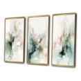 thumbnail image 3 of Designart "Modernity Essence Green and Cream III" Abstract Framed Wall Art Set Of 3 - Green Marble Frame Canvas Set For Living Room Decor, 3 of 6