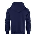 thumbnail image 5 of Dwralegc Men's Navy Zip Up Hoodie Fleece Long Sleeves Pullover Hoodies Casual Quarter Zipper Drawstring Hooded Sweatshirts Fall Trendy Solid Color Hoody Top with Kangaroo Pockets Navy L, 5 of 5