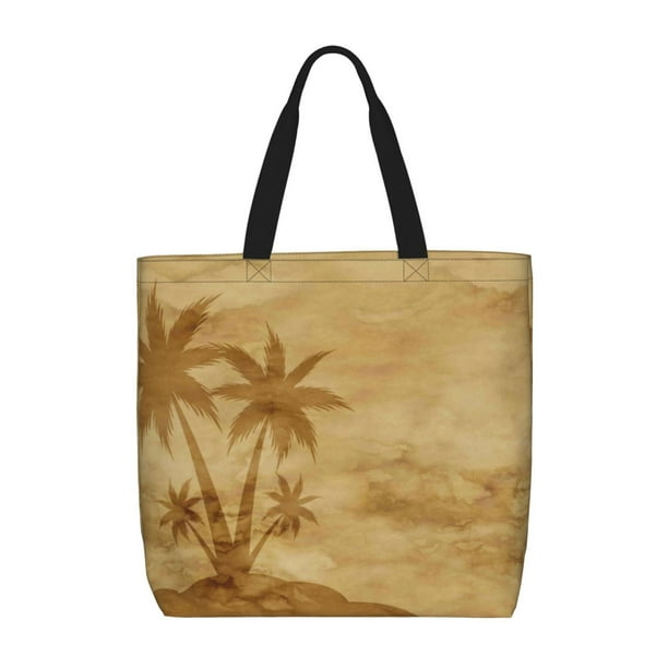 Easygdp Retro Palm Tree Bolsa Tote para Mujer, Bolso de Hombro para Trabajo, Playa, Viajes, Compras y Supermercado