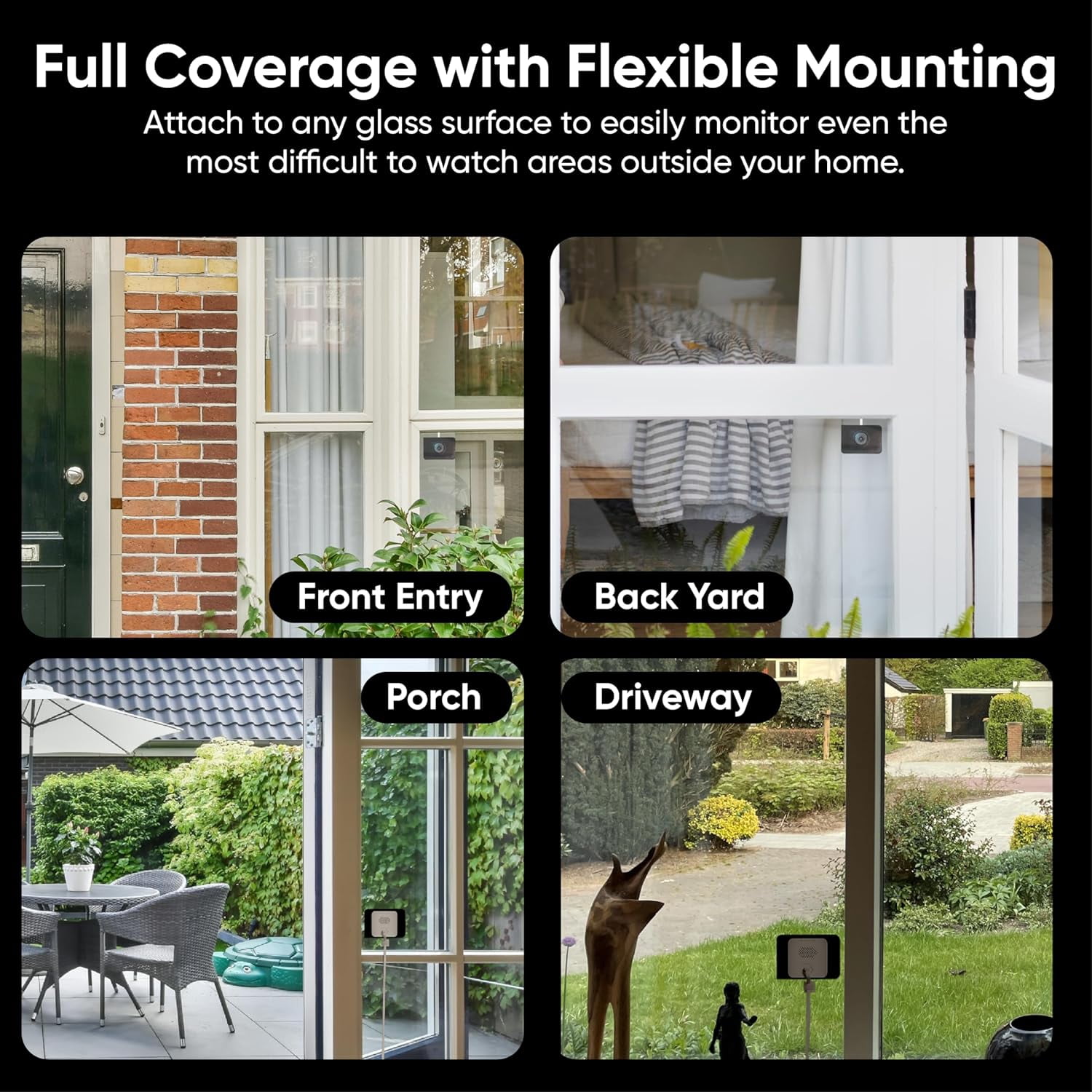 Wyze Window Camera, WiFi Indoor HD Home Security Camera, Upgraded Color Night Vision, Anti-Glare, AI-Powered Motion Detection, Easy & Quick Setup, 24/7 Recording, Works with Assistants