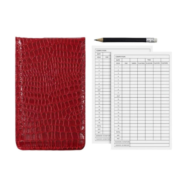 koolsoo Porte-Cartes de Score de Golf Compact Porte-Cartes de Score de Golf Portable Porte-Livre Rouge