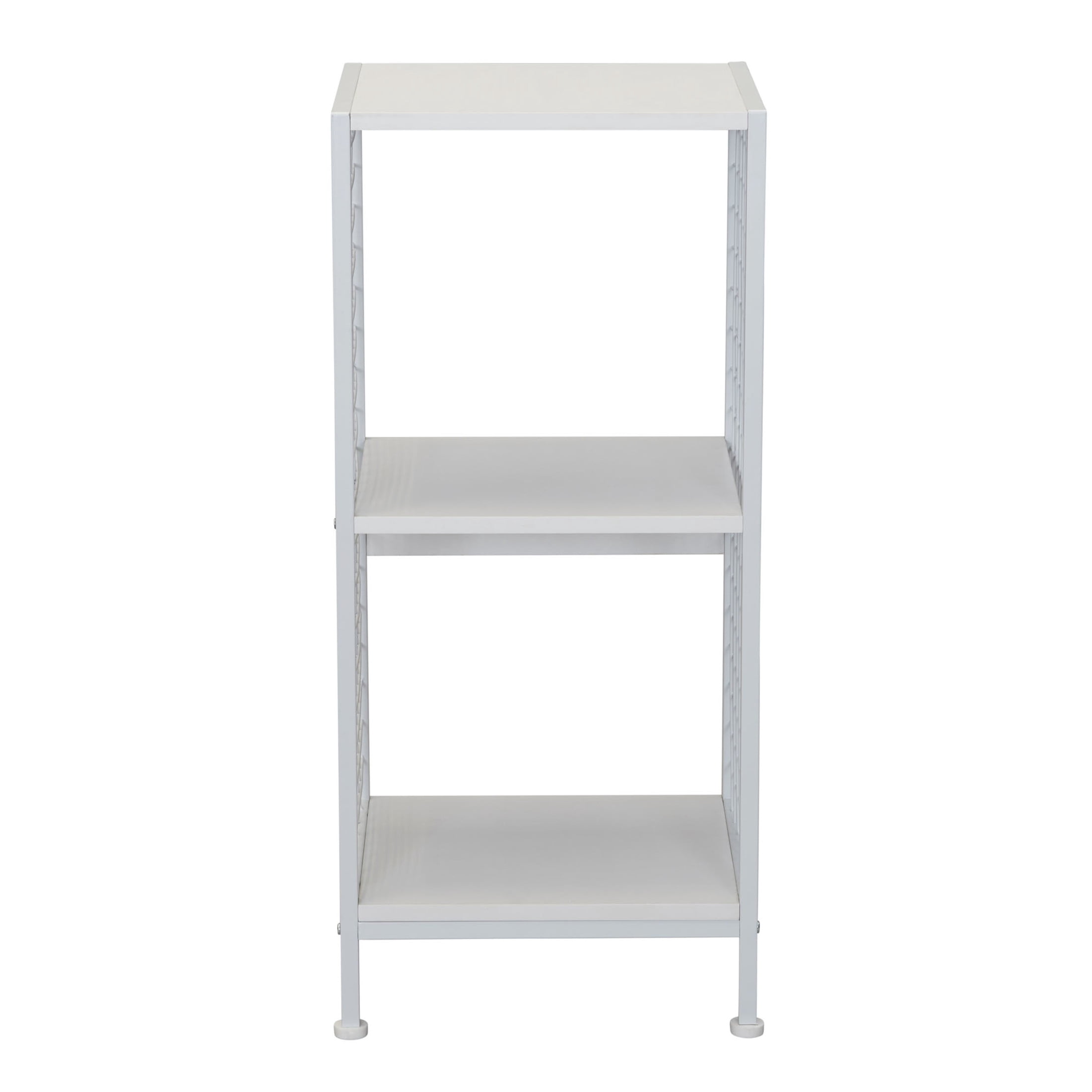 Household Essentials Trellis Open Storage Bookshelf with 2 Cube Compartments Scandinavian White and White Metal