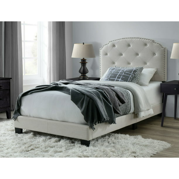 Dg Casa Wembley Upholstered Panel Bed, Tufted Bed Frame And Headboard