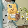 thumbnail image 6 of Case for iPhone 15 Pro,Cute 3D Kawaii Phone Cases Funny Butter Bear Angel Cartoon Cover with Keychain Soft Silicone Gel Drop Protection Case Women Girls for iPhone 15 Pro, 6 of 7