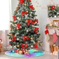 thumbnail image 4 of FMSHPON Kawaii Mermaid Rainbow Scales Xmas Christmas Tree Skirt Stand Mat for Holiday Party Decoration Indoor Outdoor 48 inches, 4 of 6