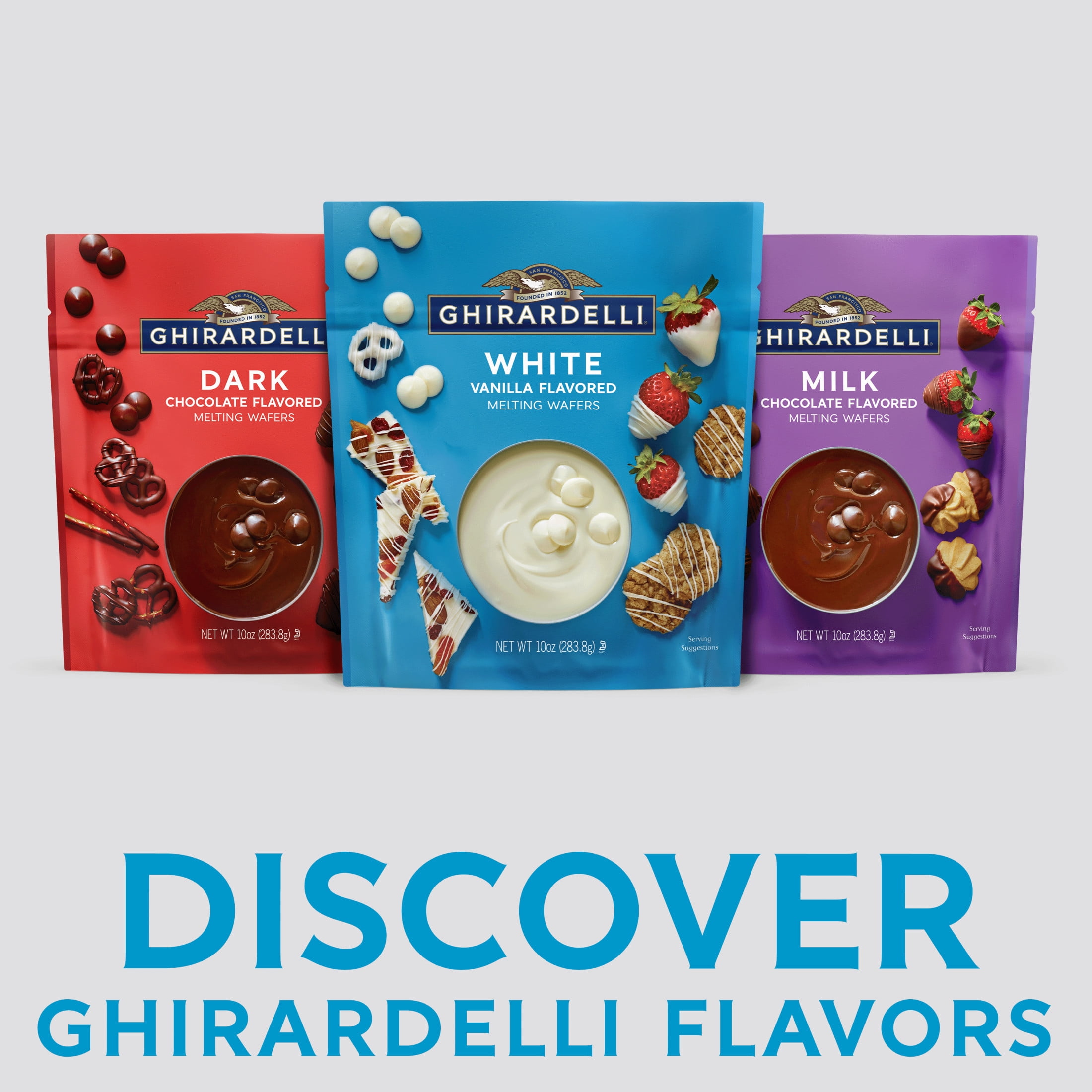 Ghirardelli White Vanilla Flavored Melting Wafers, 10 OZ Bag