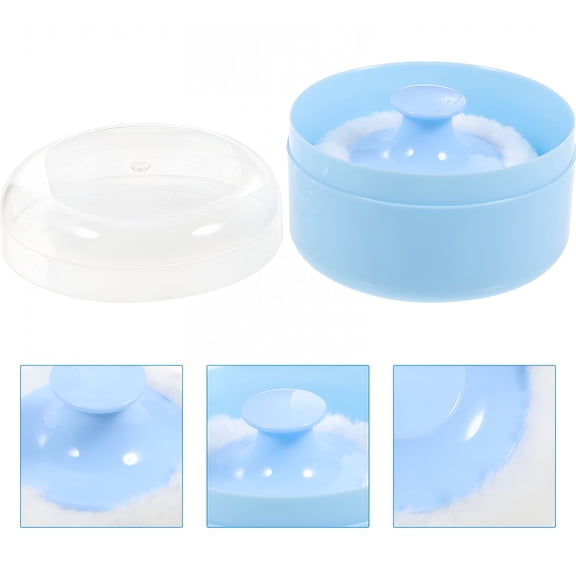 RAGUPEL 2 Sets Body Powder Case/Powder Puff Kit/Body Powder Applicator, Dusting Powder Puffs with Loose Powder Container Dusting Powder Container with Puff
