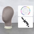 thumbnail image 3 of Cabeza de peluca con abrazadera de trípode de cabeza de maniquí pa peinado de sombreros Gris Zulema Cabeza de sombrero de maniquí, 3 of 8