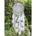 thumbnail image 2 of Dream Catcher , With Spring, Wall Hanging, 30 Cm Circle, 100 Cm Long, White, 2 of 5