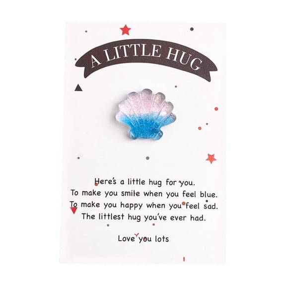 Tuscom 5Pcs Sea Animal Pocket Blessing Card with Greeting Note, Cute Sparkling Crab Fish Tank Decoration, Gradient Blue Plastic Gift Card for Birthday, Friendship, Appreciation, 3.54x2.36in