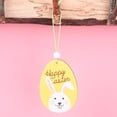 thumbnail image 6 of Biplut 2Pcs/Set Happy Easter Pendant Lovely DIY Decorative Easter Wooden Egg Pendant for Celebration (Type 7), 6 of 13