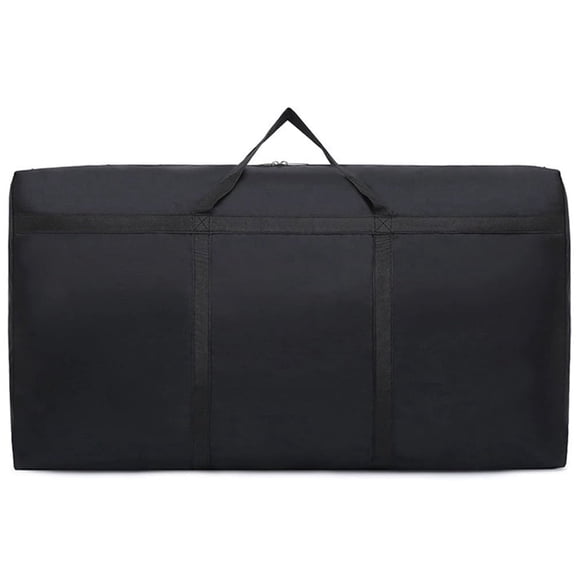 Youersen Foldable Duffle Bag with Zippers and Handles, Ideal for Travel and Storage, Black