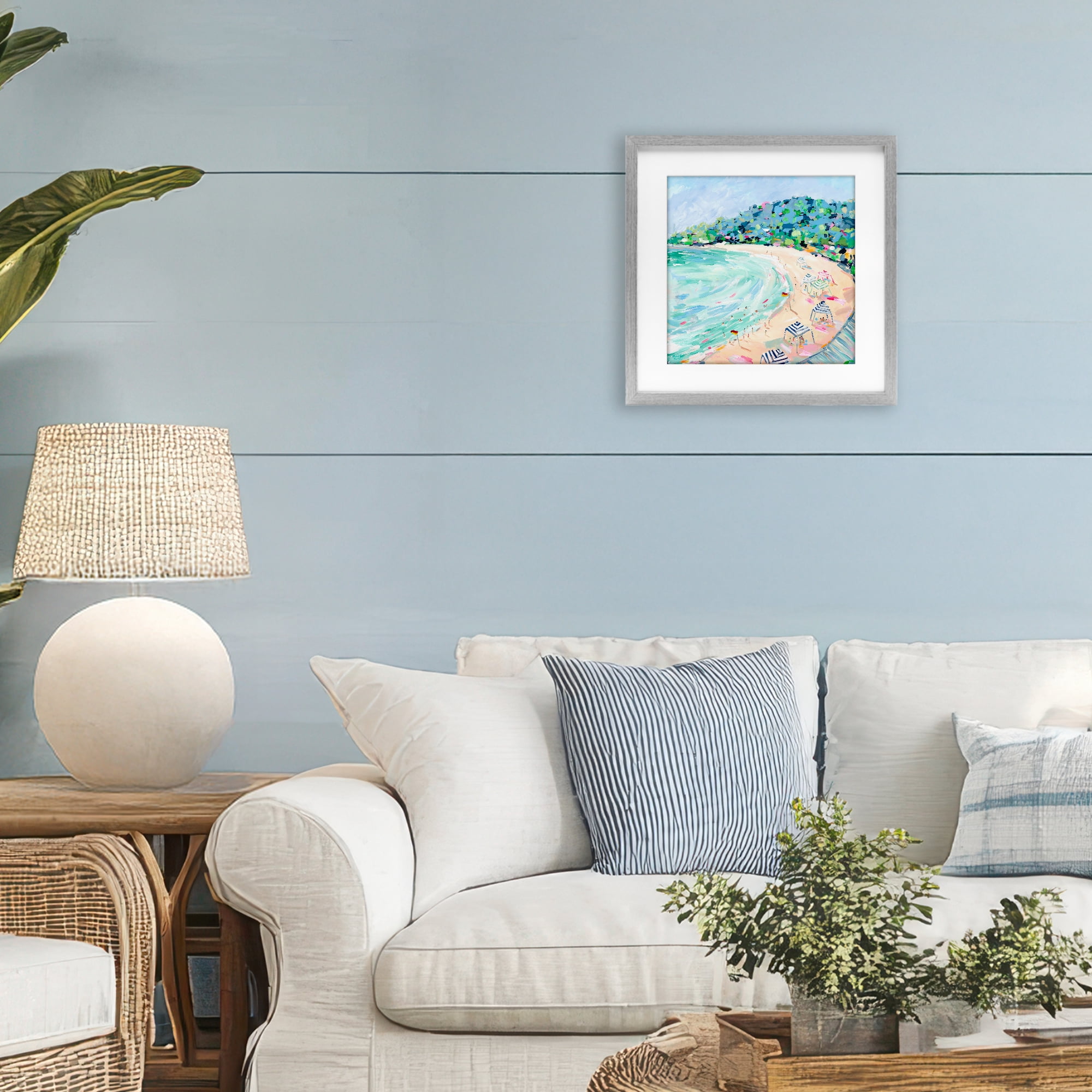 Stupell Industries Good Times Noosa Beach Gray Framed Print Under Glass, design by Meredith Howse