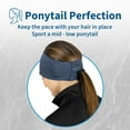 thumbnail image 2 of TrailHeads Ponytail Headband - Adrenaline Series | Women’s Running Headband with Reflective Accents - heather navy, 2 of 5